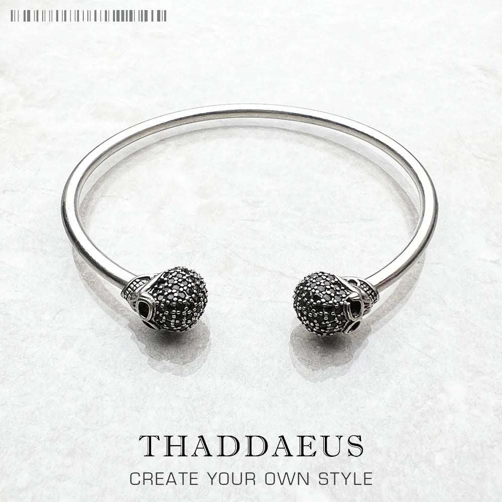 Pulseira THADDAEUS Skull Pave - Prata Esterlina 925