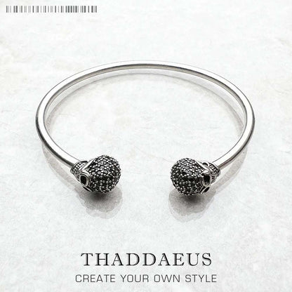 Pulseira THADDAEUS Skull Pave - Prata Esterlina 925